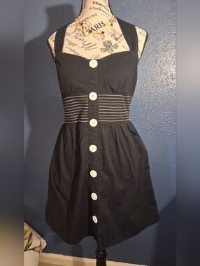 Ruby Rd Black Halter Button-Front Dress Sz 13